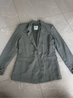 Abercrombie & Fitch Olive Green Single-Button Blazer